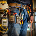 Heavy-Duty Leather Electrician Tool Belt