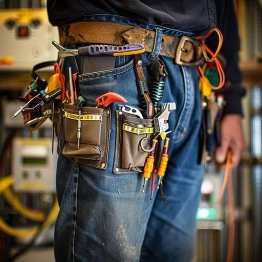 Heavy-Duty Leather Electrician Tool Belt