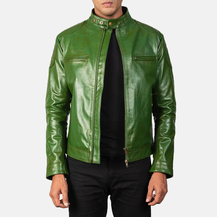 TEST — Men's Full-Grain Leather Biker Jacket (Multi-Color)