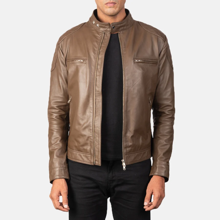 TEST — Men's Full-Grain Leather Biker Jacket (Multi-Color)