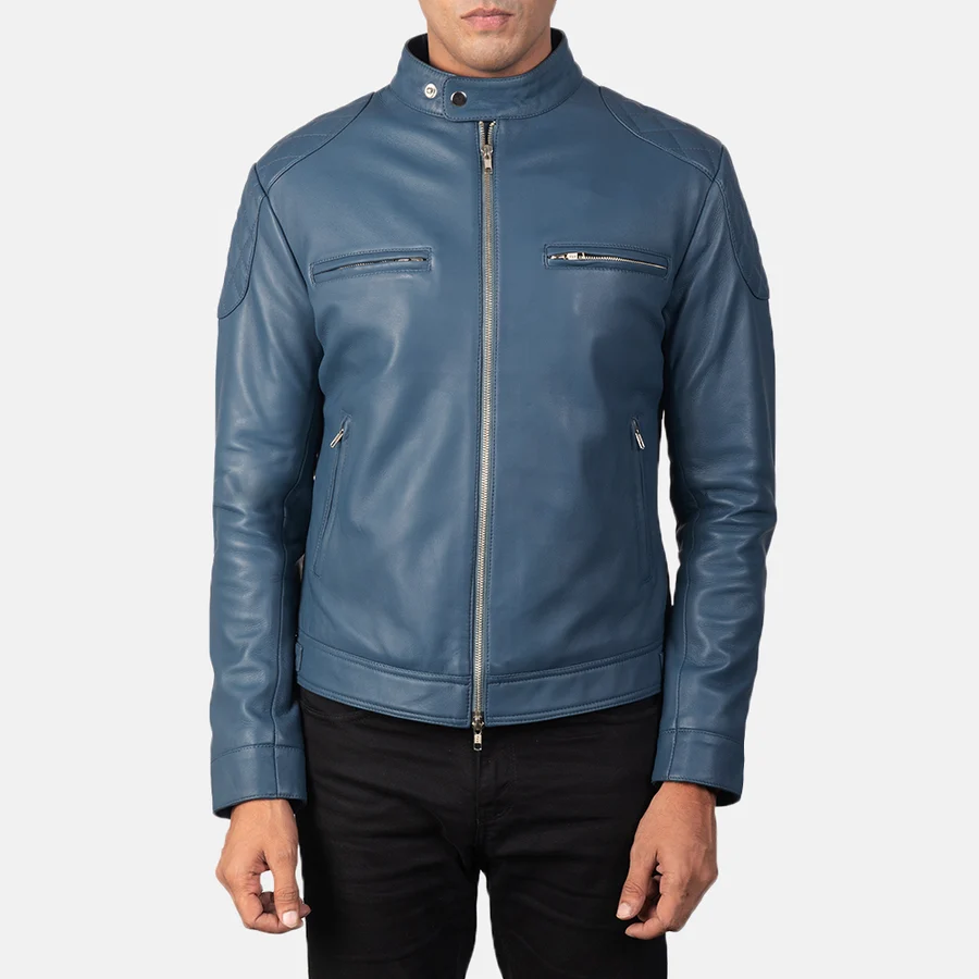 TEST — Men's Full-Grain Leather Biker Jacket (Multi-Color)