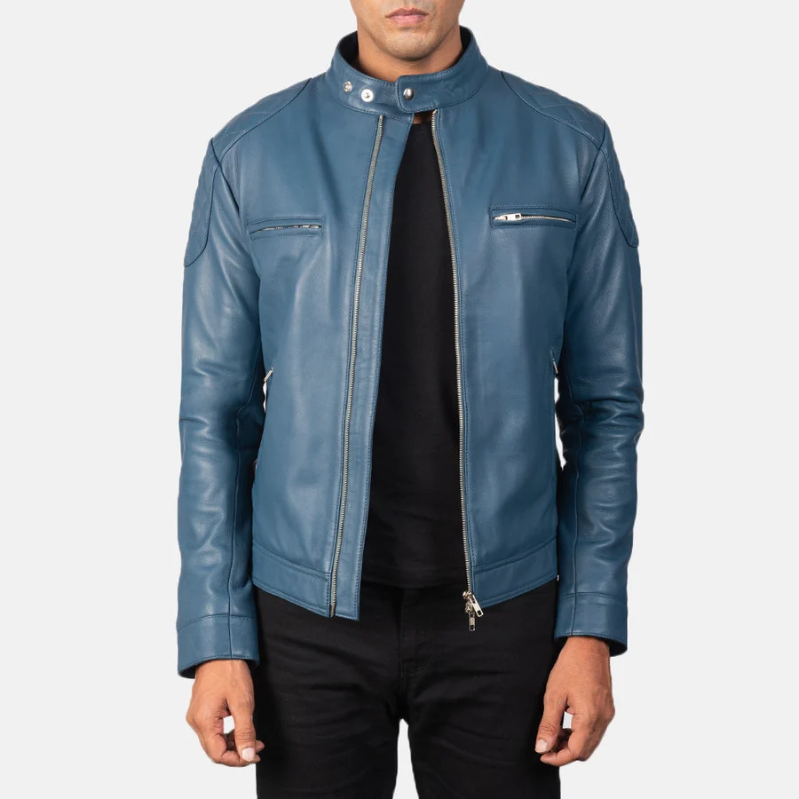 TEST — Men's Full-Grain Leather Biker Jacket (Multi-Color)