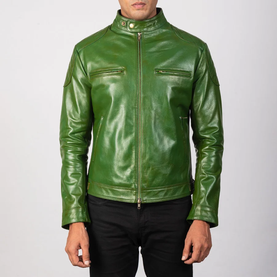 TEST — Men's Full-Grain Leather Biker Jacket (Multi-Color)